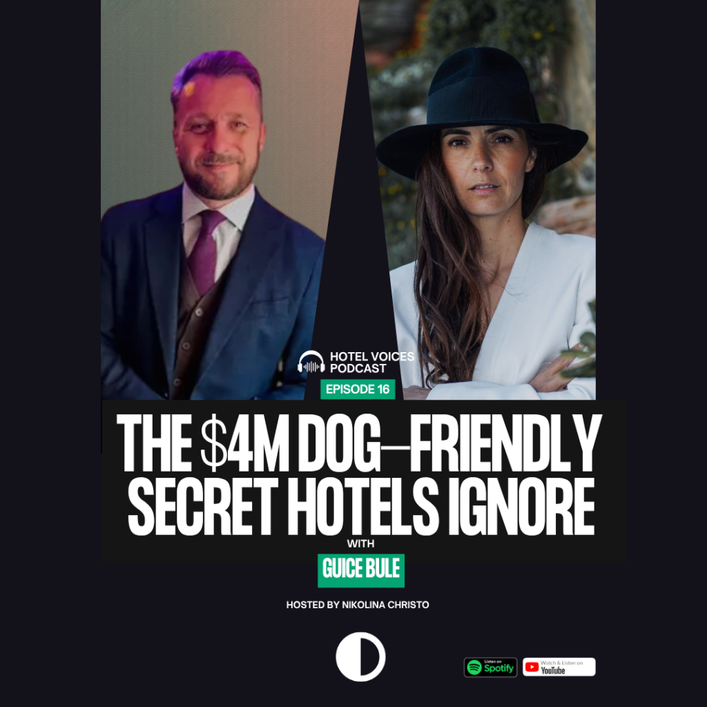 “Hotel Voices Episode 16 with host Nikolina Christo and guest Guice Bule discussing the $4M dog-friendly hotel opportunity.”